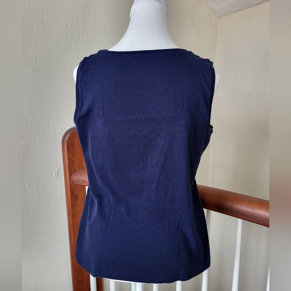 Women's Navy Sleeveless Top - Picture 2 of 5